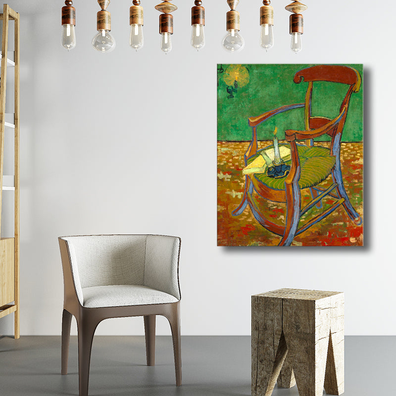 Impressionism Chair Wall Decor in Pastel Color Textured Painting for Living Room Clearhalo 'Arts' 'Canvas Art' 1728416