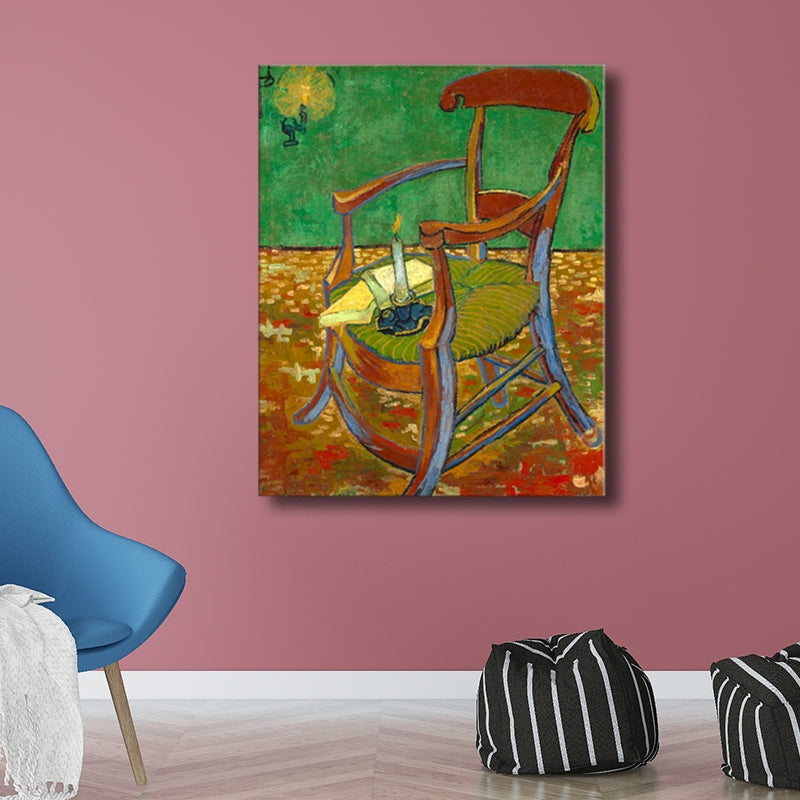 Impressionism Chair Wall Decor in Pastel Color Textured Painting for Living Room Clearhalo 'Arts' 'Canvas Art' 1728417