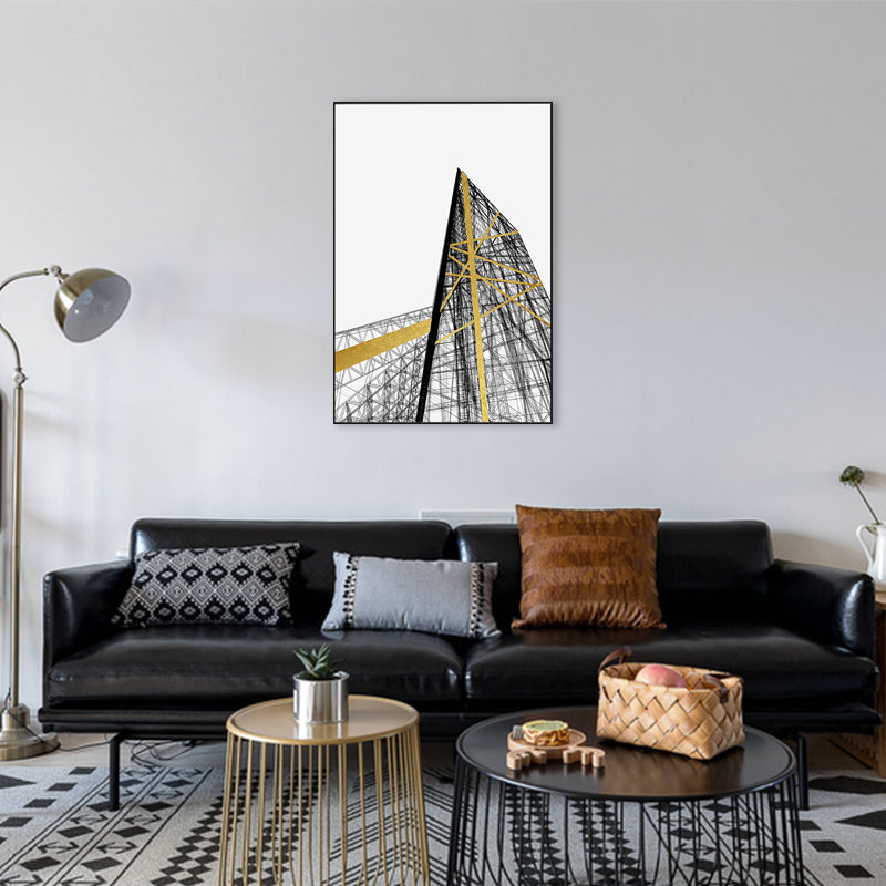 Soft Color Modern Style Canvas High-Rise Art for Dining Room, Multiple Sizes Options Yellow Clearhalo 'Art Gallery' 'Canvas Art' 'Contemporary Art Gallery' 'Modern' Arts' 1728433