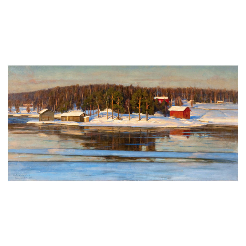 Impressionism Riverside Scene Wall Decor Bedroom Canvas Art in Soft Color, Multiple Sizes Clearhalo 'Arts' 'Canvas Art' 1728464