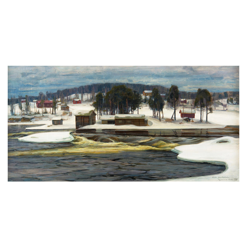 Impressionism Riverside Scene Wall Decor Bedroom Canvas Art in Soft Color, Multiple Sizes Clearhalo 'Arts' 'Canvas Art' 1728471