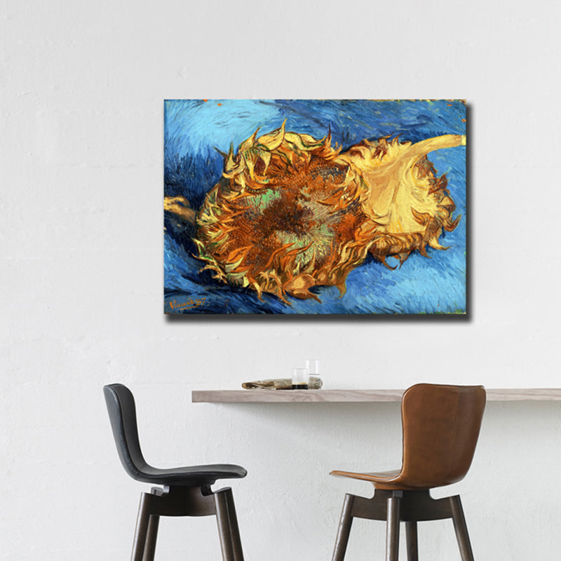 Sunflowers Canvas Wall Art in Orange Impressionism Style Painting for Living Room Clearhalo 'Arts' 'Canvas Art' 1728556
