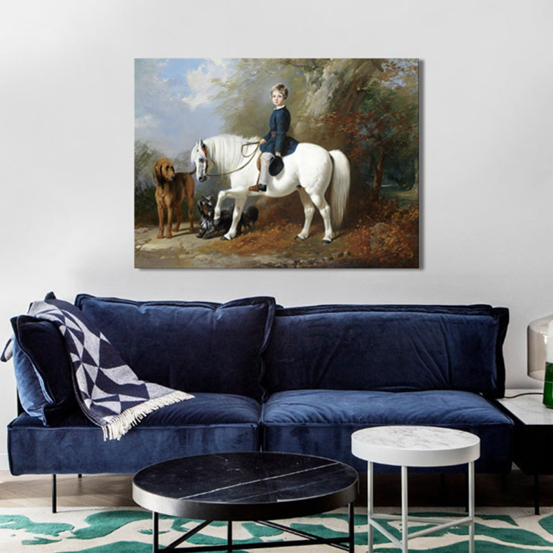 Figure Riding View Canvas for Bathroom Oil Painting Wall Art Print, Multiple Sizes Clearhalo 'Arts' 'Canvas Art' 1728562