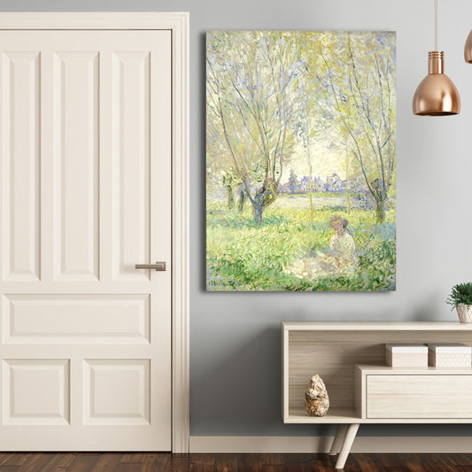 Figure Outing Scene Wall Decor for Bathroom Oil Painting Canvas Art Print, Multiple Sizes Clearhalo 'Arts' 'Canvas Art' 1728574