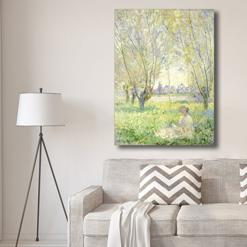 Figure Outing Scene Wall Decor for Bathroom Oil Painting Canvas Art Print, Multiple Sizes Clearhalo 'Arts' 'Canvas Art' 1728575