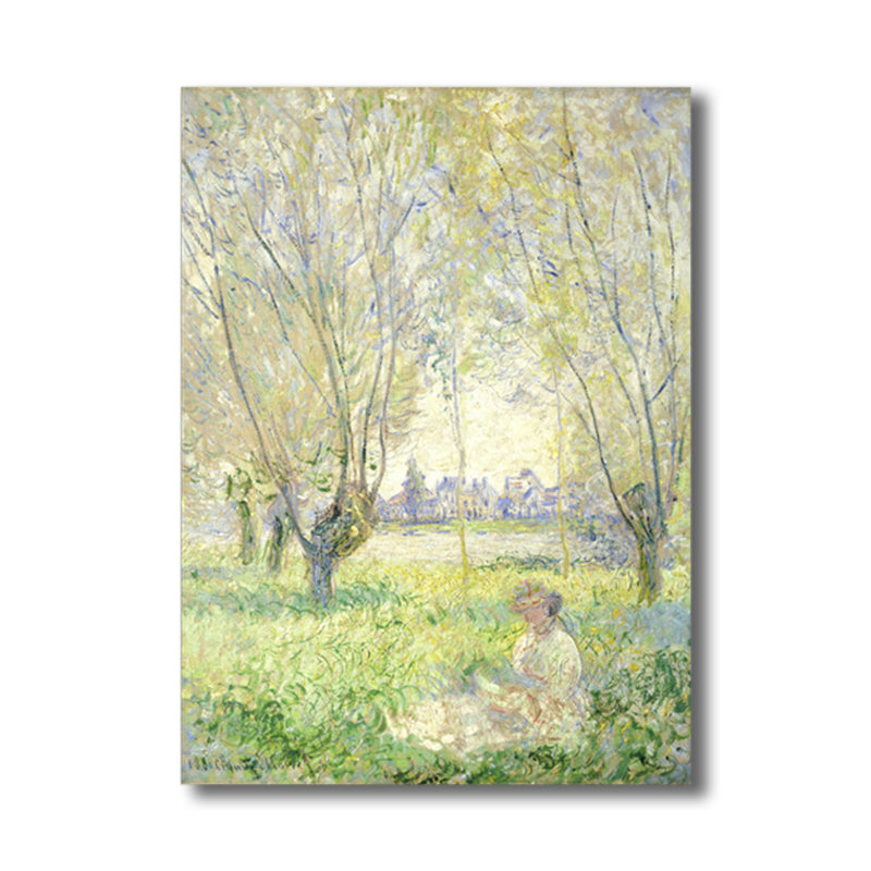 Figure Outing Scene Wall Decor for Bathroom Oil Painting Canvas Art Print, Multiple Sizes