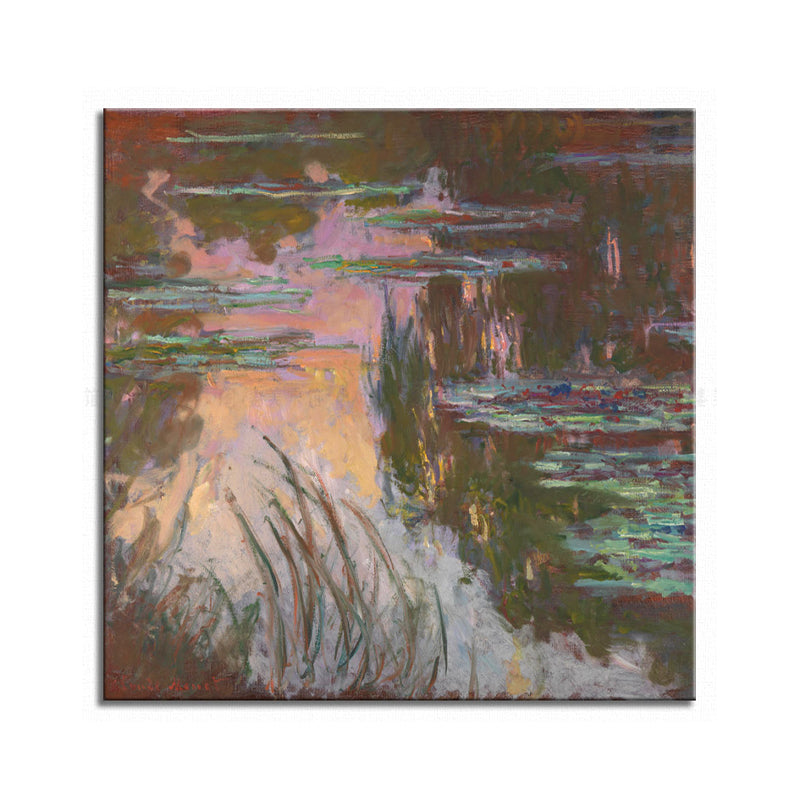 Field Lotus Pond Wall Decor for Girls Bedroom in Green, Multiple Sizes Available Clearhalo 'Arts' 'Canvas Art' 1728586