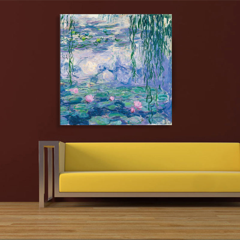 Field Lotus Pond Wall Decor for Girls Bedroom in Green, Multiple Sizes Available Dark Green Clearhalo 'Arts' 'Canvas Art' 1728594