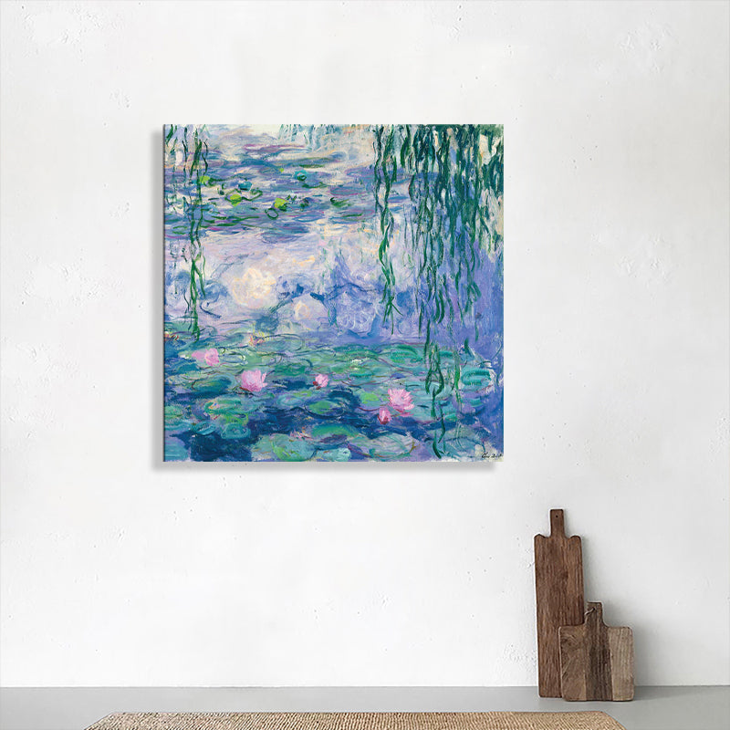 Field Lotus Pond Wall Decor for Girls Bedroom in Green, Multiple Sizes Available Clearhalo 'Arts' 'Canvas Art' 1728595