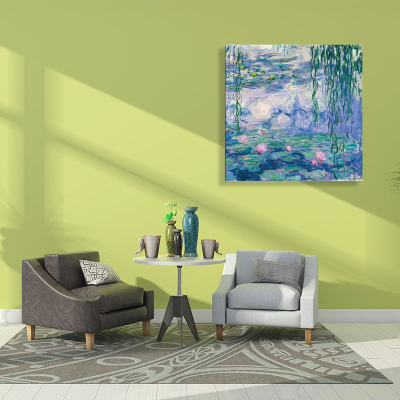 Field Lotus Pond Wall Decor for Girls Bedroom in Green, Multiple Sizes Available Clearhalo 'Arts' 'Canvas Art' 1728596