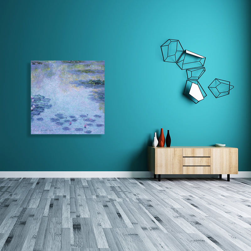 Field Lotus Pond Wall Decor for Girls Bedroom in Green, Multiple Sizes Available Blue Clearhalo 'Arts' 'Canvas Art' 1728598