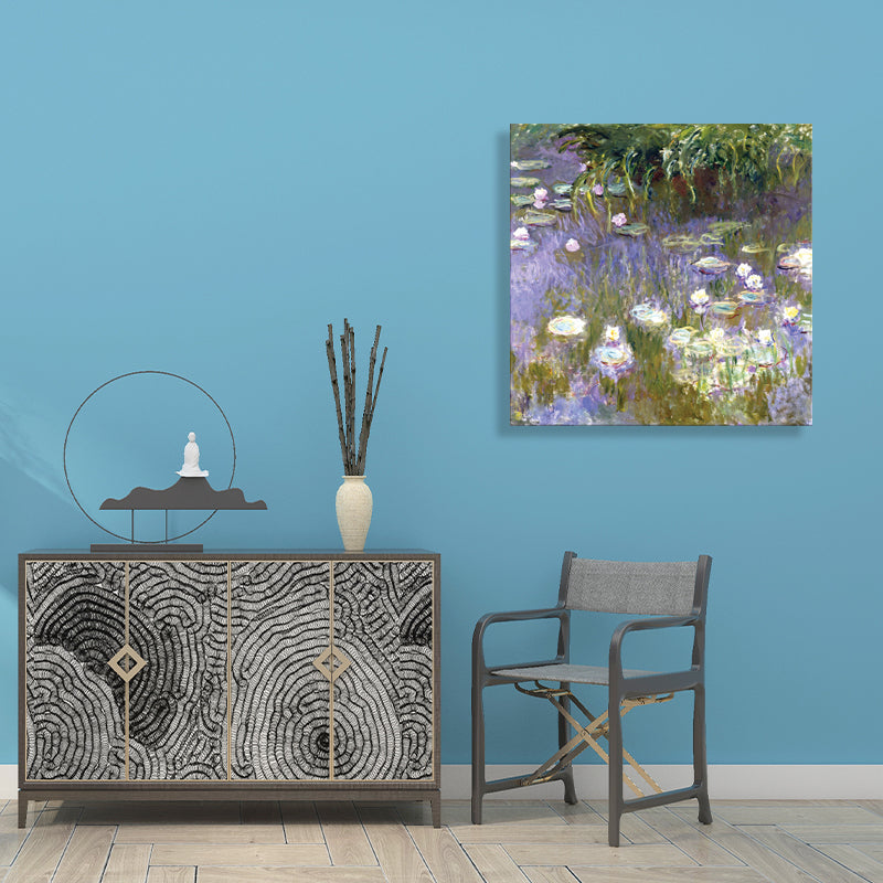 Field Lotus Pond Wall Decor for Girls Bedroom in Green, Multiple Sizes Available Clearhalo 'Arts' 'Canvas Art' 1728603