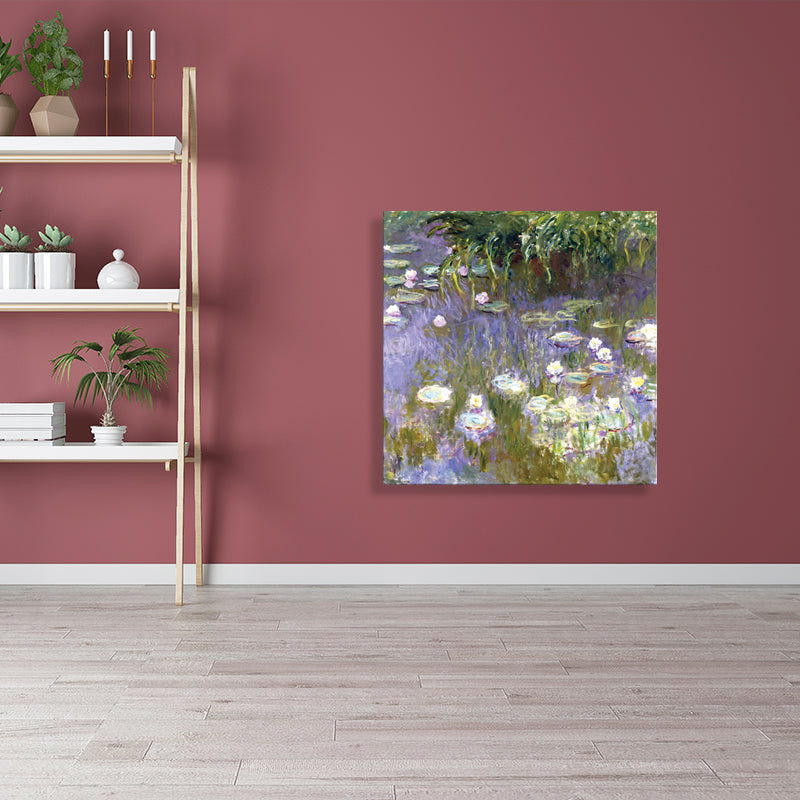Field Lotus Pond Wall Decor for Girls Bedroom in Green, Multiple Sizes Available Clearhalo 'Arts' 'Canvas Art' 1728604