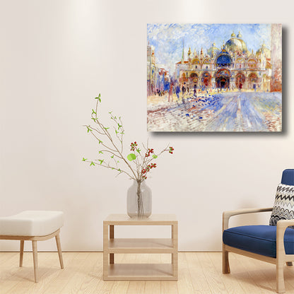 Impressionism Landmark Canvas Guest Room Wall Art Print in Purple, Multiple Sizes Purple Clearhalo 'Arts' 'Canvas Art' 1728606