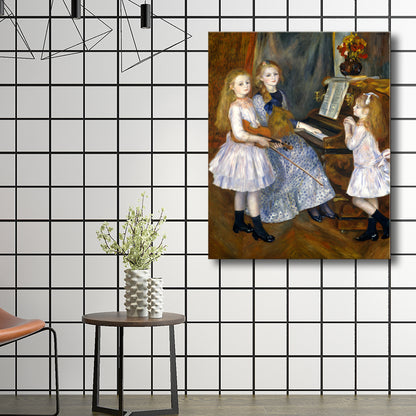 Girls and Instruments Music Painting Impressionism Canvas Wall Art, Multiple Sizes Brown Clearhalo 'Arts' 'Canvas Art' 1728613