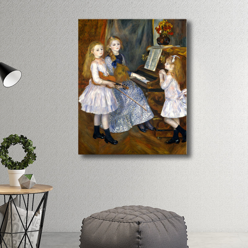 Girls and Instruments Music Painting Impressionism Canvas Wall Art, Multiple Sizes Clearhalo 'Arts' 'Canvas Art' 1728614