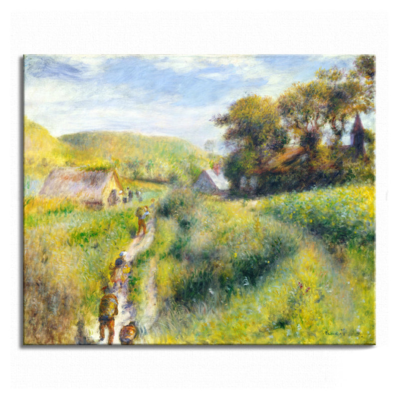 Green Impressionism Art Spring Excursion Canvas for Kitchen, Multiple Sizes Options Clearhalo 'Arts' 'Canvas Art' 1728644