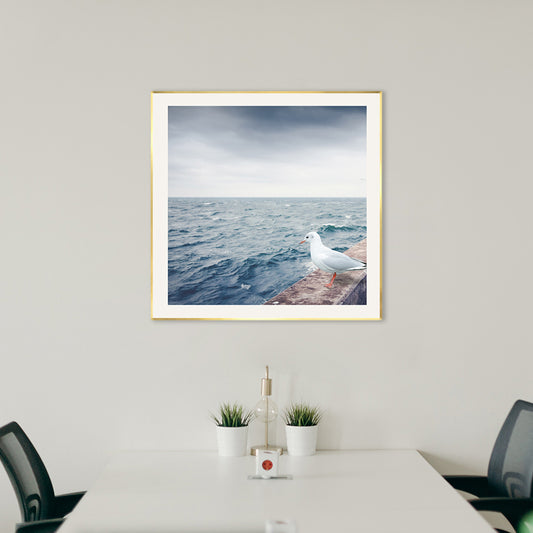 Ocean Scene Wall Decor Contemporary Style Canvas Textured Painting in Light Color Ocean Blue Clearhalo 'Art Gallery' 'Canvas Art' 'Contemporary Art Gallery' 'Modern' Arts' 1728666