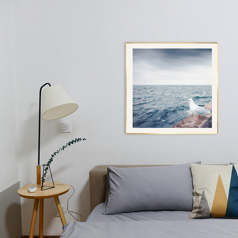 Ocean Scene Wall Decor Contemporary Style Canvas Textured Painting in Light Color Clearhalo 'Art Gallery' 'Canvas Art' 'Contemporary Art Gallery' 'Modern' Arts' 1728667