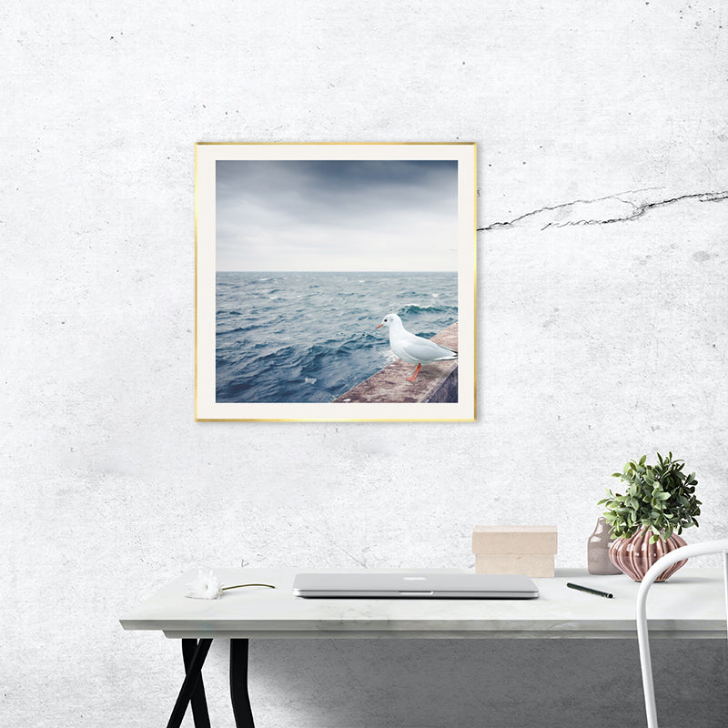 Ocean Scene Wall Decor Contemporary Style Canvas Textured Painting in Light Color Clearhalo 'Art Gallery' 'Canvas Art' 'Contemporary Art Gallery' 'Modern' Arts' 1728668