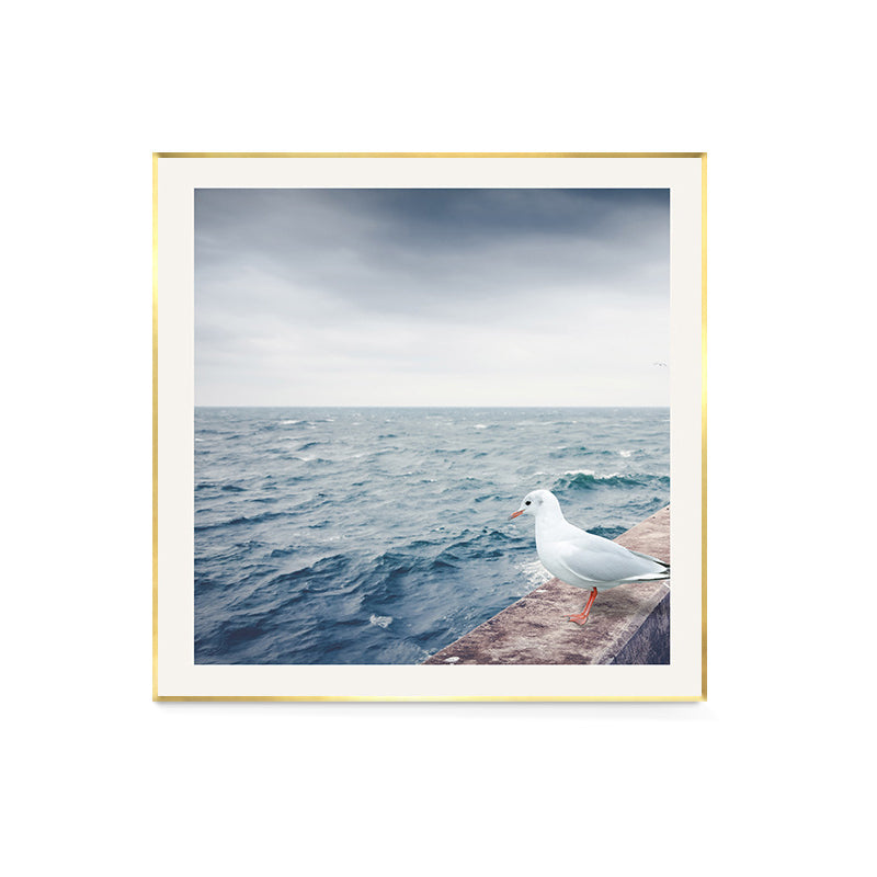 Ocean Scene Wall Decor Contemporary Style Canvas Textured Painting in Light Color Clearhalo 'Art Gallery' 'Canvas Art' 'Contemporary Art Gallery' 'Modern' Arts' 1728669