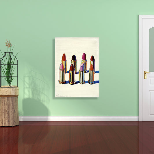 Lipstick of Different Colors Painting in Red Traditional Wall Decor for Dining Room Red Clearhalo 'Art Gallery' 'Canvas Art' 'Traditional' Arts' 1728694