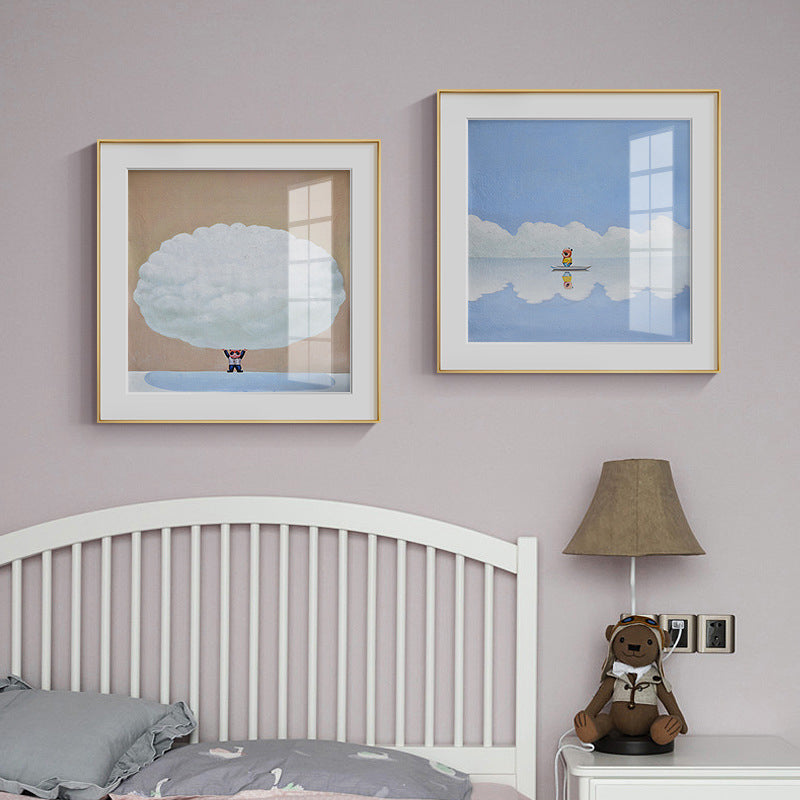 Illustration Painting Kids Style Canvas Cartoon Character in Soft Color, Multiple Sizes Clearhalo 'Art Gallery' 'Canvas Art' 'Kids' Arts' 1728725