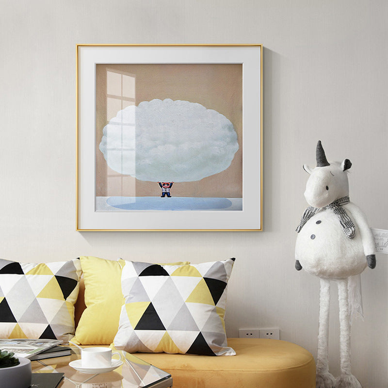 Illustration Painting Kids Style Canvas Cartoon Character in Soft Color, Multiple Sizes Brown Clearhalo 'Art Gallery' 'Canvas Art' 'Kids' Arts' 1728731