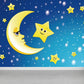Moon and Stars Mural Decal Kid's Style Non-Woven Textured Wall Covering in Soft Color Clearhalo 'Wall Decor' 'Wall Mural' 1729341