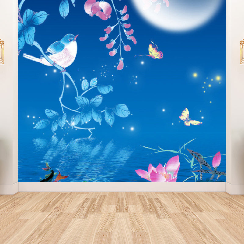 Bright Moon Scene Mural Wallpaper Contemporary Style Non-Woven Material Wall Covering Clearhalo 'Wall Decor' 'Wall Mural' 1729367
