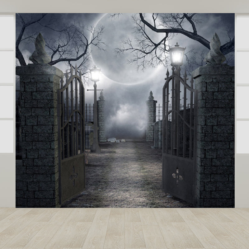 Bright Moon Scene Mural Wallpaper Contemporary Style Non-Woven Material Wall Covering Clearhalo 'Wall Decor' 'Wall Mural' 1729371