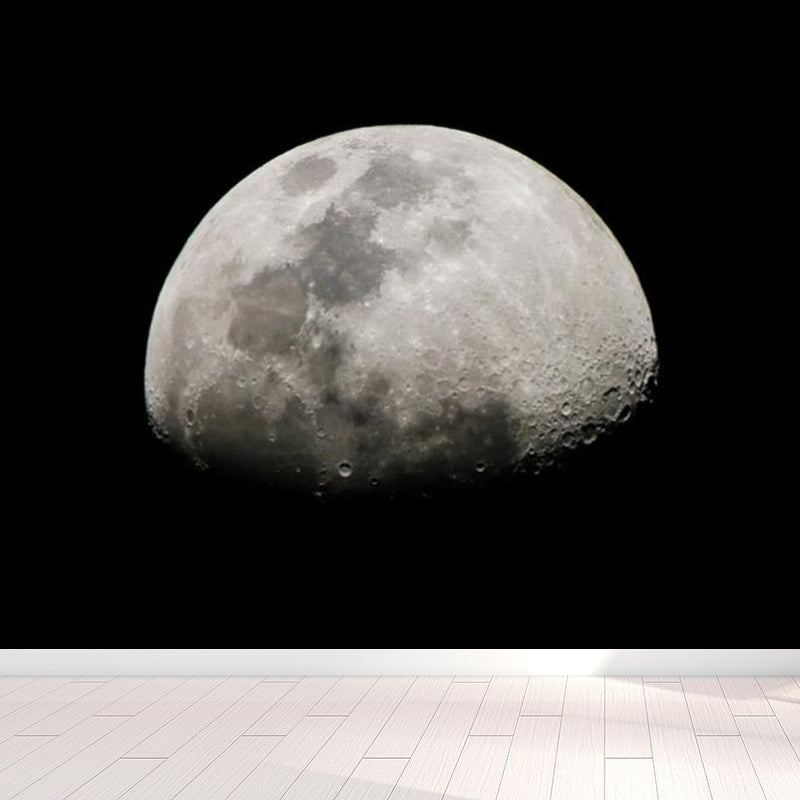 Full Moon Mural Decal Modern Decorative Living Room Wall Covering, Custom Printed Clearhalo 'Wall Decor' 'Wall Mural' 1729391