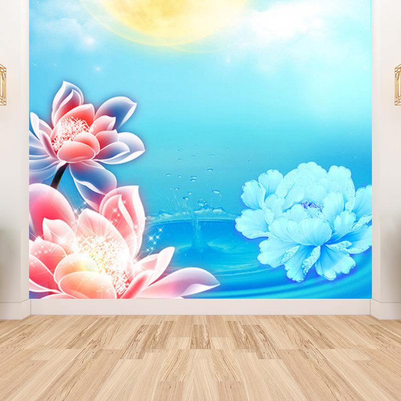 Full Moon Mural Decal Modern Decorative Living Room Wall Covering, Custom Printed Clearhalo 'Wall Decor' 'Wall Mural' 1729395