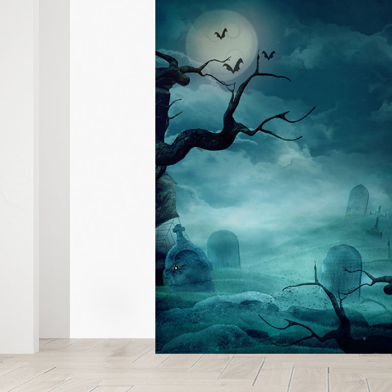 Full Moon Mural Decal Modern Decorative Living Room Wall Covering, Custom Printed Clearhalo 'Wall Decor' 'Wall Mural' 1729402