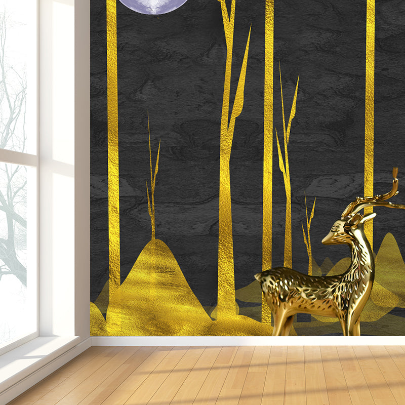 Full Moon Mural Decal Modern Decorative Living Room Wall Covering, Custom Printed Clearhalo 'Wall Decor' 'Wall Mural' 1729406