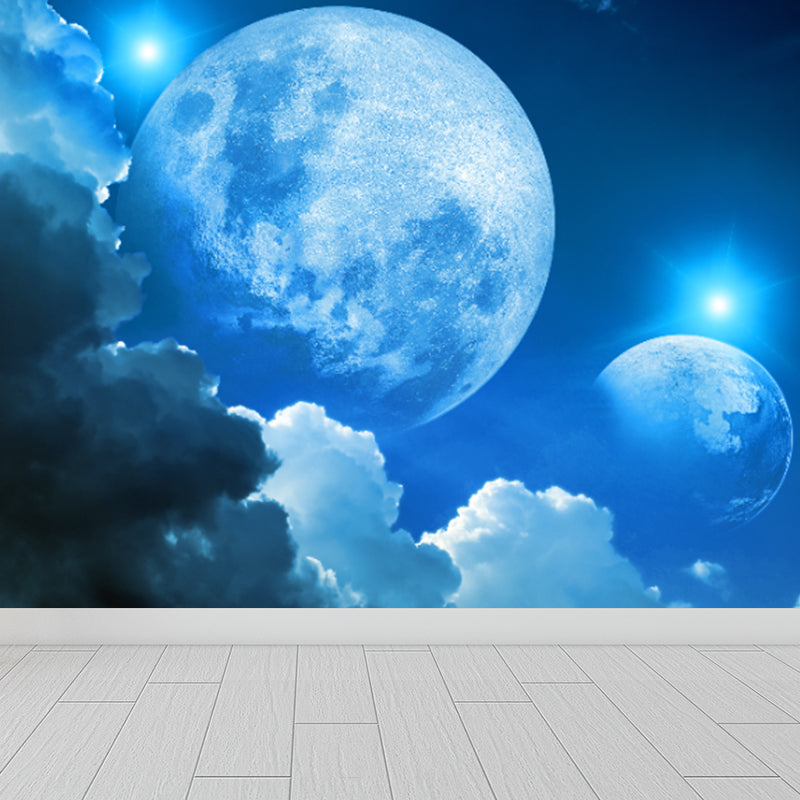 Magical Planet Mural Wallpaper Pastel Color Modern Wall Covering for Girls Bedroom Clearhalo 'Wall Decor' 'Wall Mural' 1729412