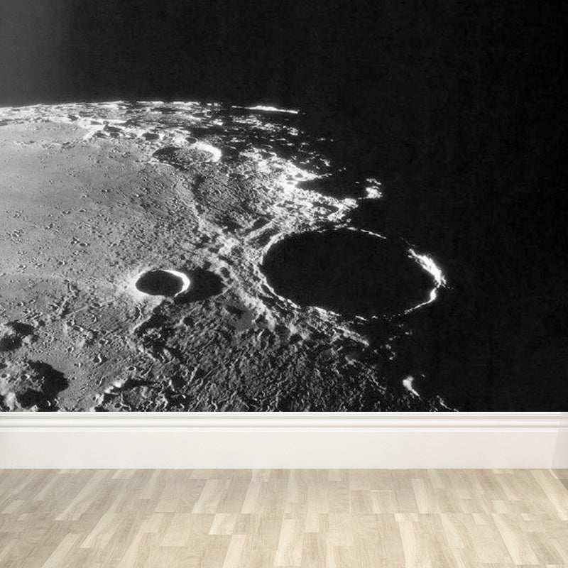 Magical Planet Mural Wallpaper Pastel Color Modern Wall Covering for Girls Bedroom Grey Clearhalo 'Wall Decor' 'Wall Mural' 1729415