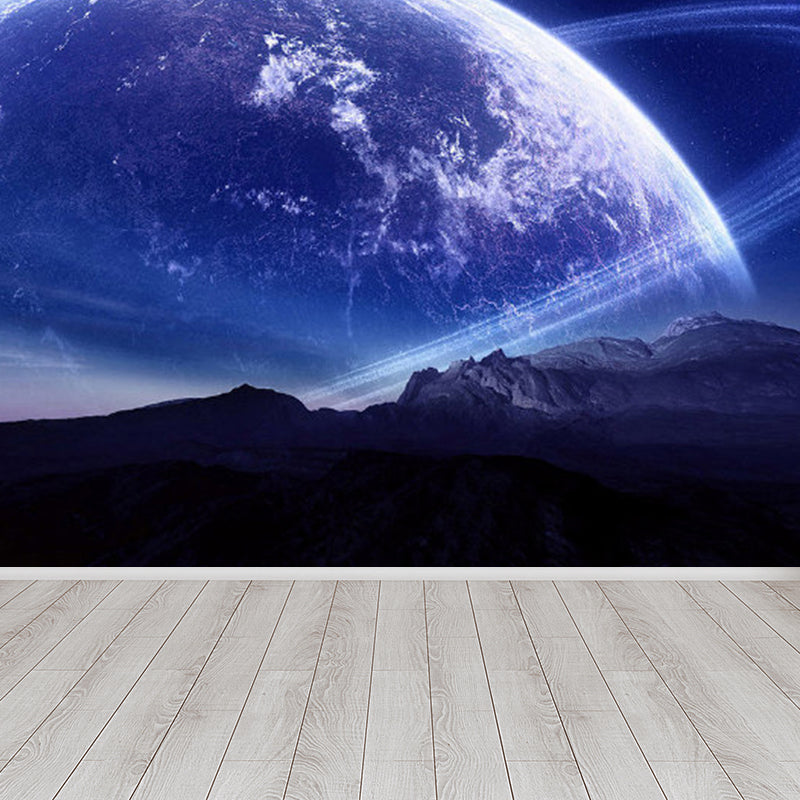 Magical Planet Mural Wallpaper Pastel Color Modern Wall Covering for Girls Bedroom Clearhalo 'Wall Decor' 'Wall Mural' 1729421