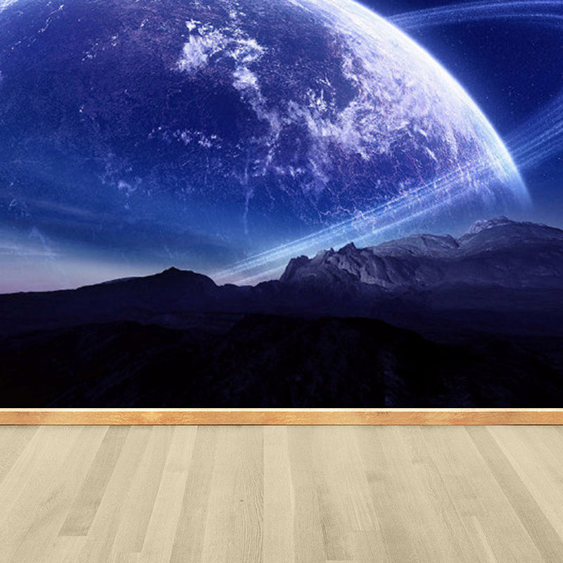 Magical Planet Mural Wallpaper Pastel Color Modern Wall Covering for Girls Bedroom Clearhalo 'Wall Decor' 'Wall Mural' 1729422