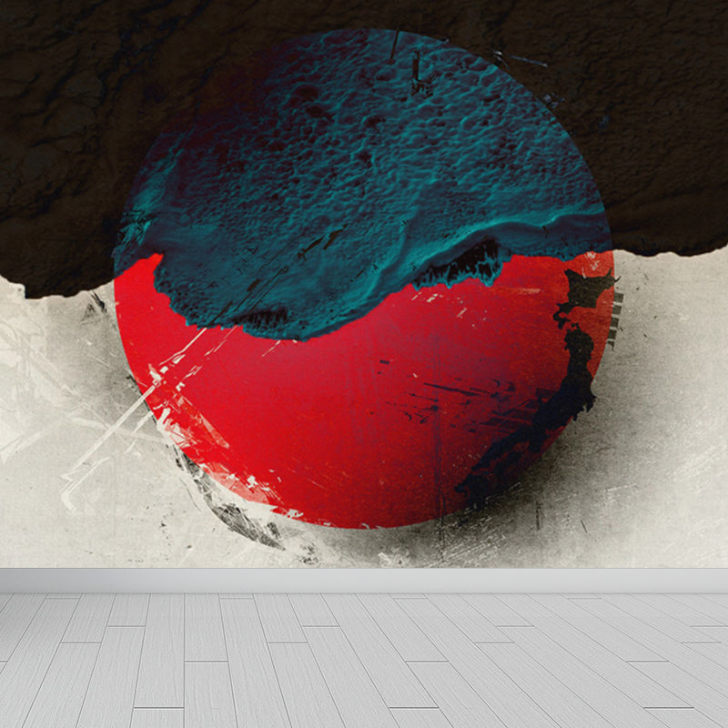 Modern Style Lunar Mural Decal Light Color Waterproofing Wall Decor for Dining Room Clearhalo 'Wall Decor' 'Wall Mural' 1729441