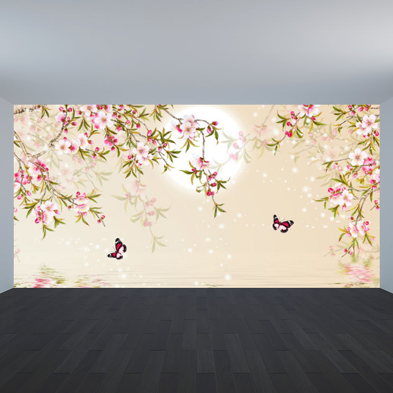 Modern Style Lunar Mural Decal Light Color Waterproofing Wall Decor for Dining Room Beige Clearhalo 'Wall Decor' 'Wall Mural' 1729450