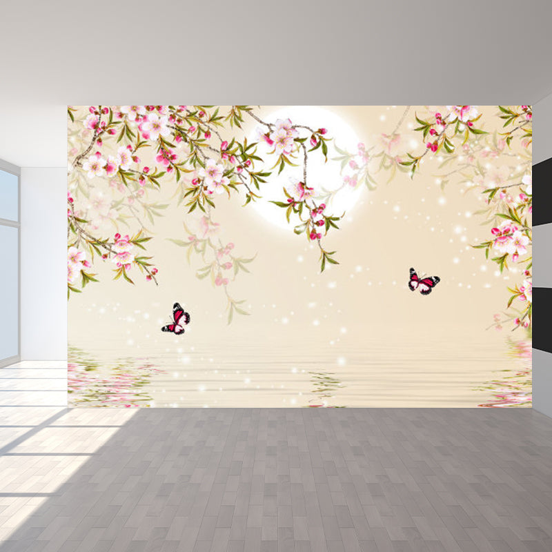 Modern Style Lunar Mural Decal Light Color Waterproofing Wall Decor for Dining Room Clearhalo 'Wall Decor' 'Wall Mural' 1729451