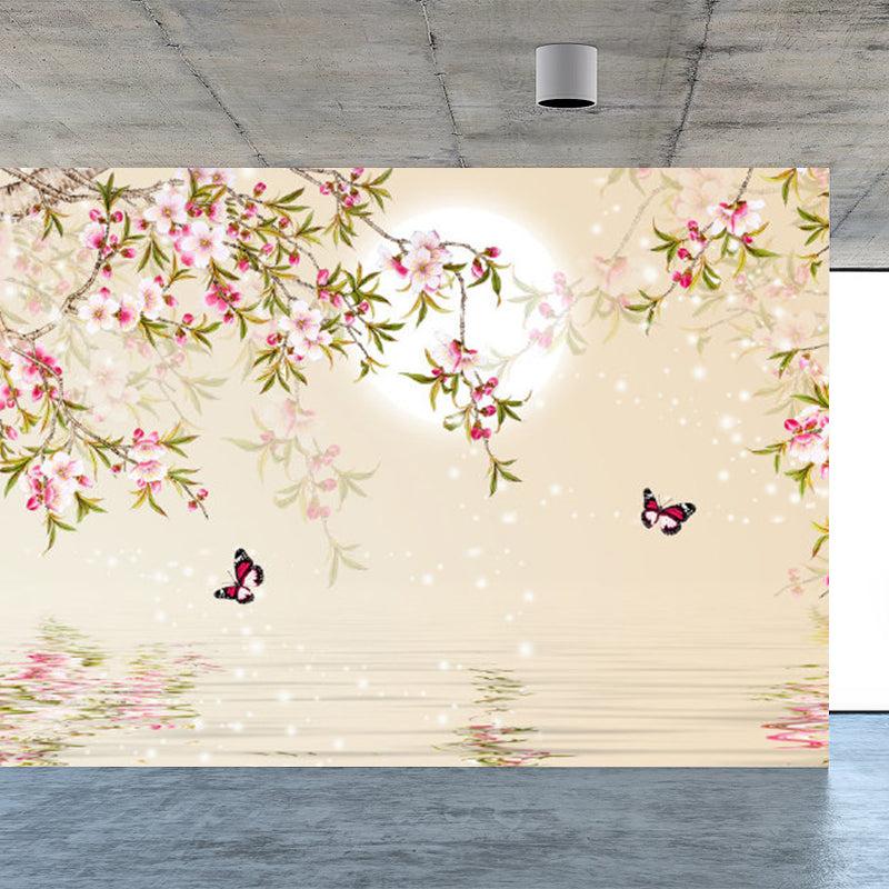 Modern Style Lunar Mural Decal Light Color Waterproofing Wall Decor for Dining Room Clearhalo 'Wall Decor' 'Wall Mural' 1729452
