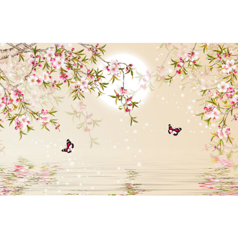 Modern Style Lunar Mural Decal Light Color Waterproofing Wall Decor for Dining Room Clearhalo 'Wall Decor' 'Wall Mural' 1729453