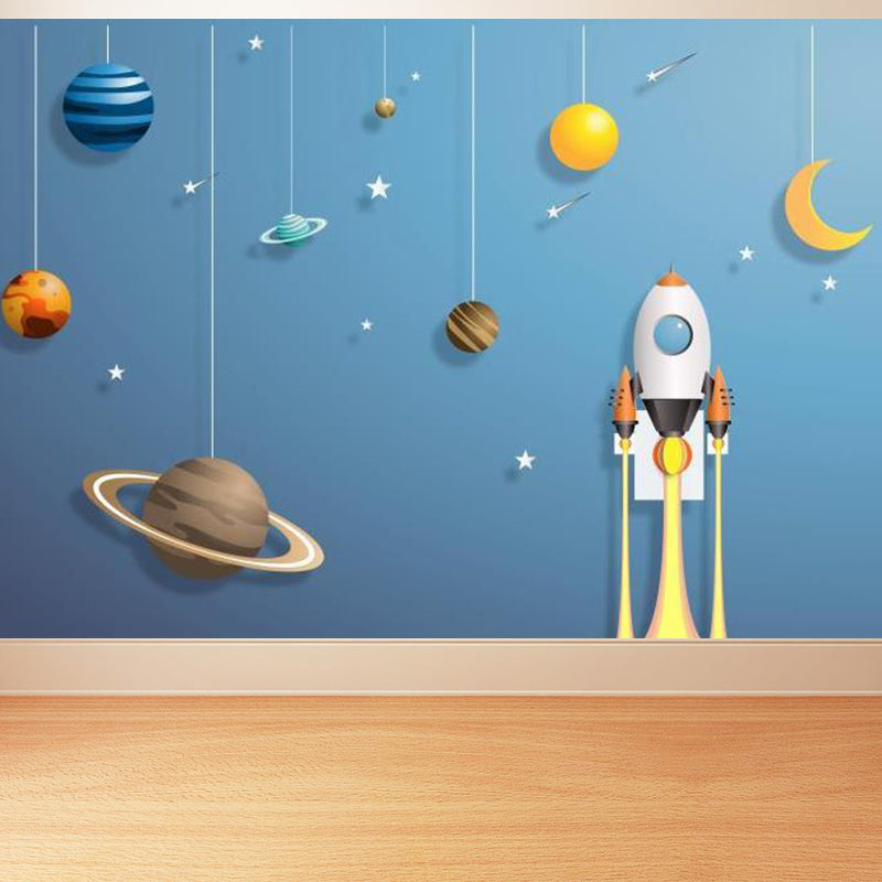 Modern Style Lunar Mural Decal Light Color Waterproofing Wall Decor for Dining Room Clearhalo 'Wall Decor' 'Wall Mural' 1729456