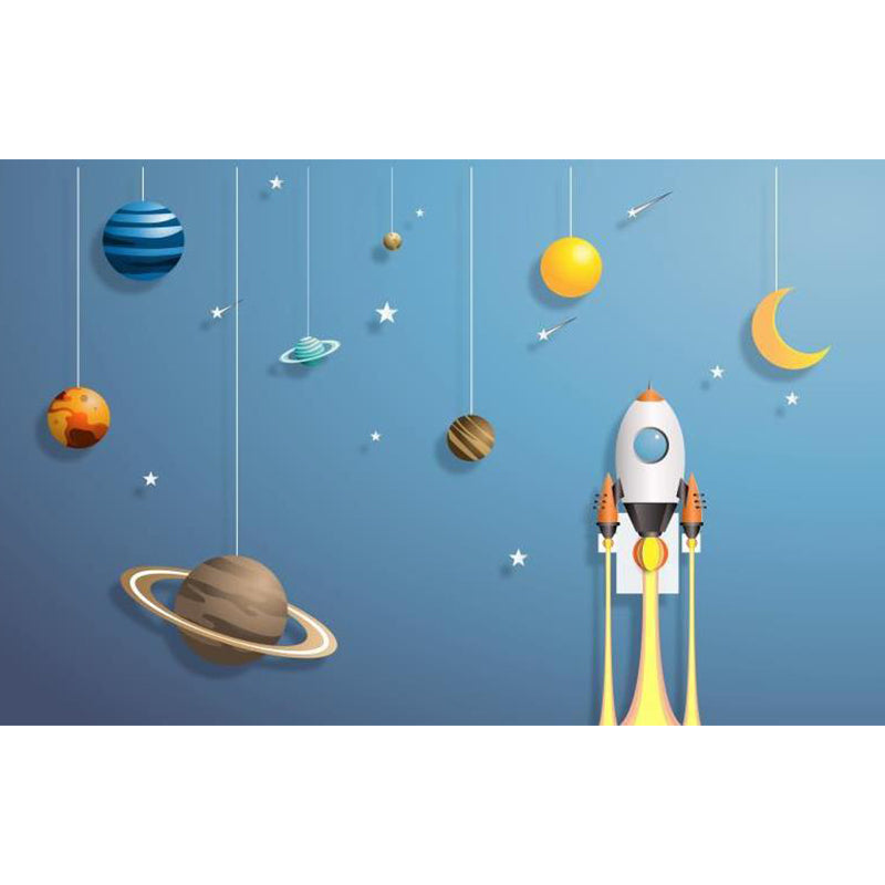 Modern Style Lunar Mural Decal Light Color Waterproofing Wall Decor for Dining Room Clearhalo 'Wall Decor' 'Wall Mural' 1729458