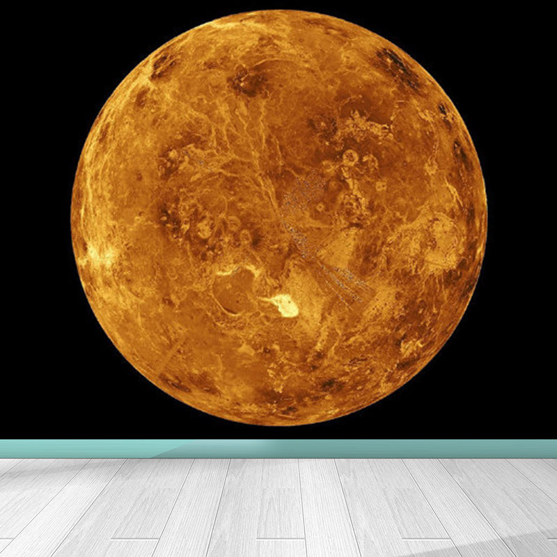 Contemporary Style Luna-Glob Mural Wallpaper Soft Color Outer Space Wall Covering Clearhalo 'Wall Decor' 'Wall Mural' 1729466