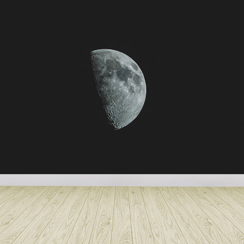 Contemporary Style Luna-Glob Mural Wallpaper Soft Color Outer Space Wall Covering Clearhalo 'Wall Decor' 'Wall Mural' 1729472