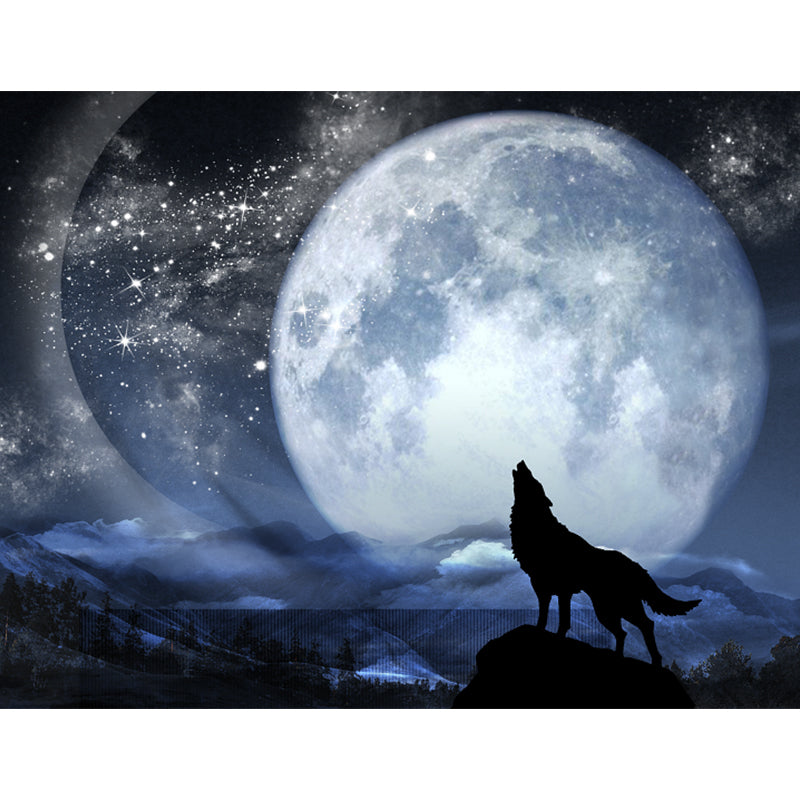 Contemporary Style Luna-Glob Mural Wallpaper Soft Color Outer Space Wall Covering Clearhalo 'Wall Decor' 'Wall Mural' 1729478