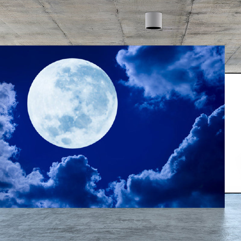 Contemporary Style Luna-Glob Mural Wallpaper Soft Color Outer Space Wall Covering Clearhalo 'Wall Decor' 'Wall Mural' 1729482